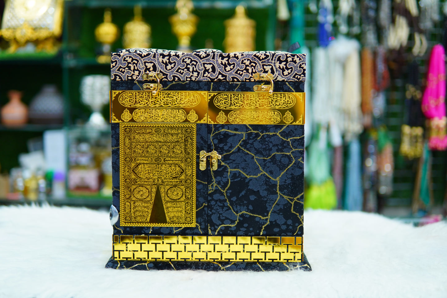 Antique Golden & Black Double Acrylic Khana Kaba Quran set