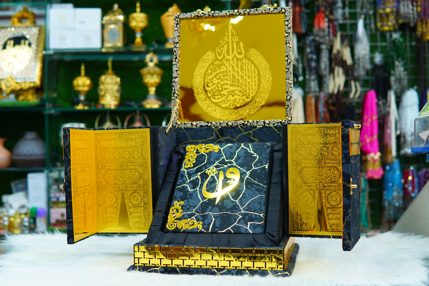 Antique Golden & Black Double Acrylic Khana Kaba Quran set