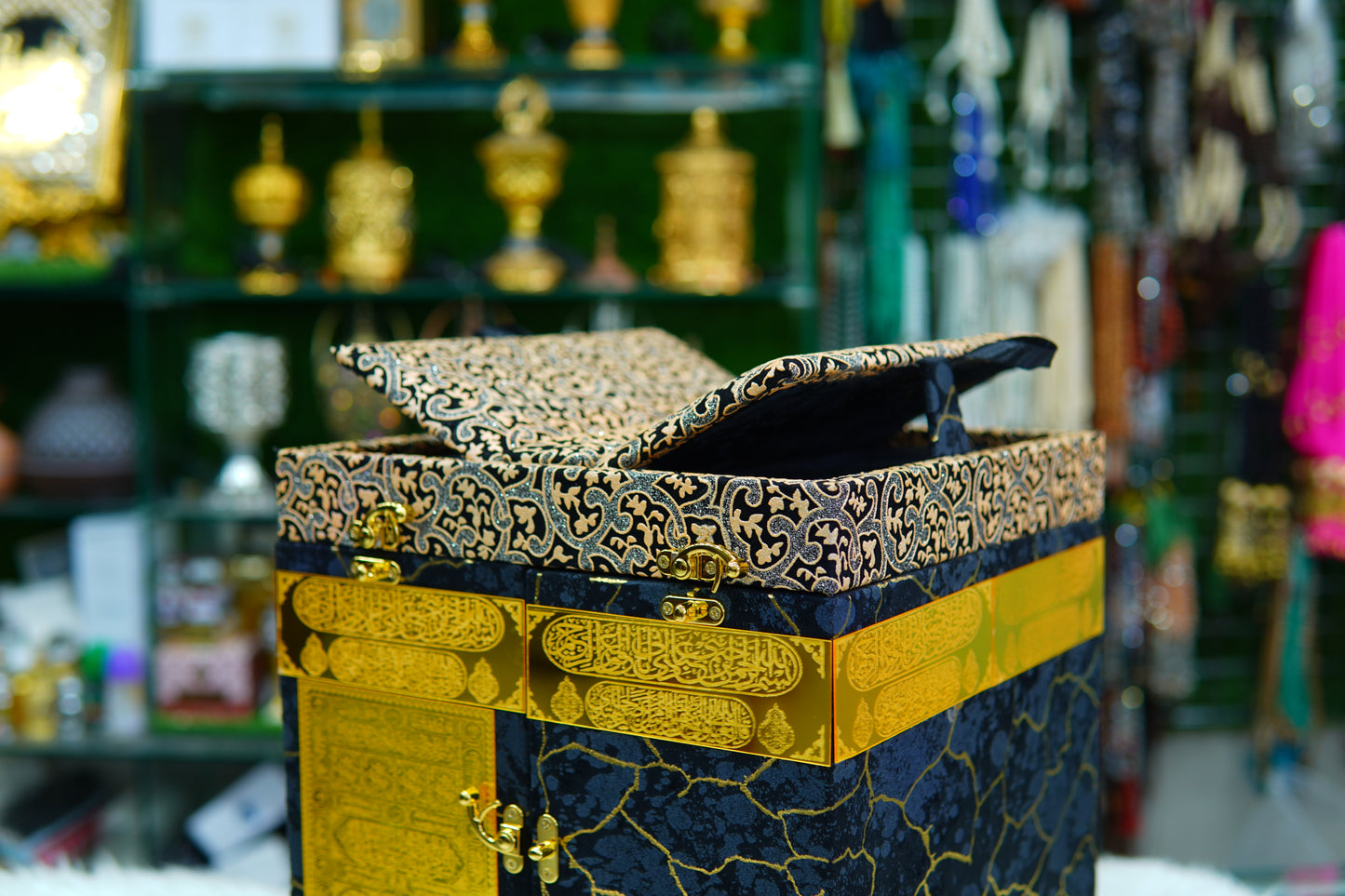 Antique Golden & Black Double Acrylic Khana Kaba Quran set