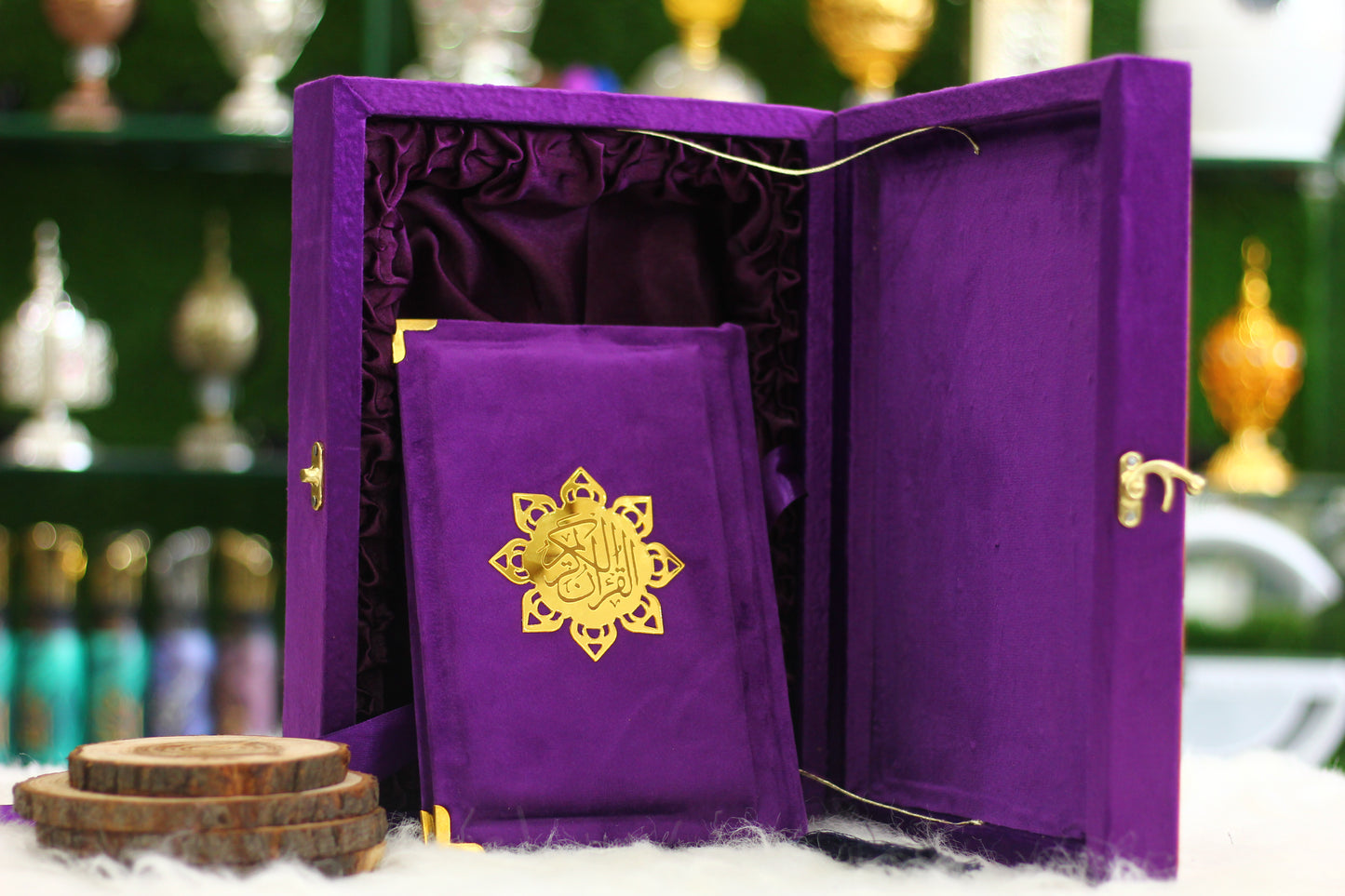 Purple Velvet Quran with Velvet Box - Royal Edition