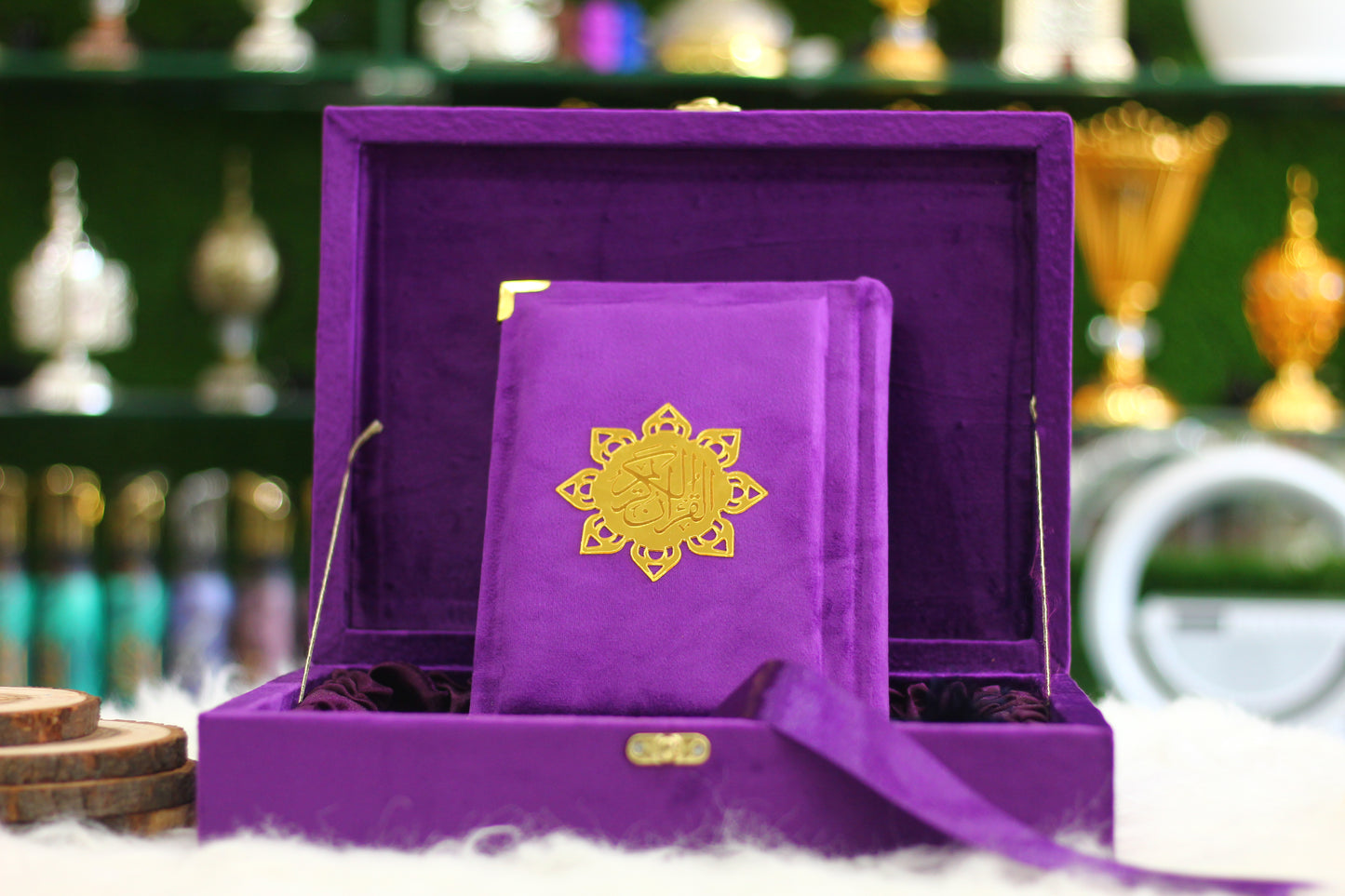 Purple Velvet Quran with Velvet Box - Royal Edition