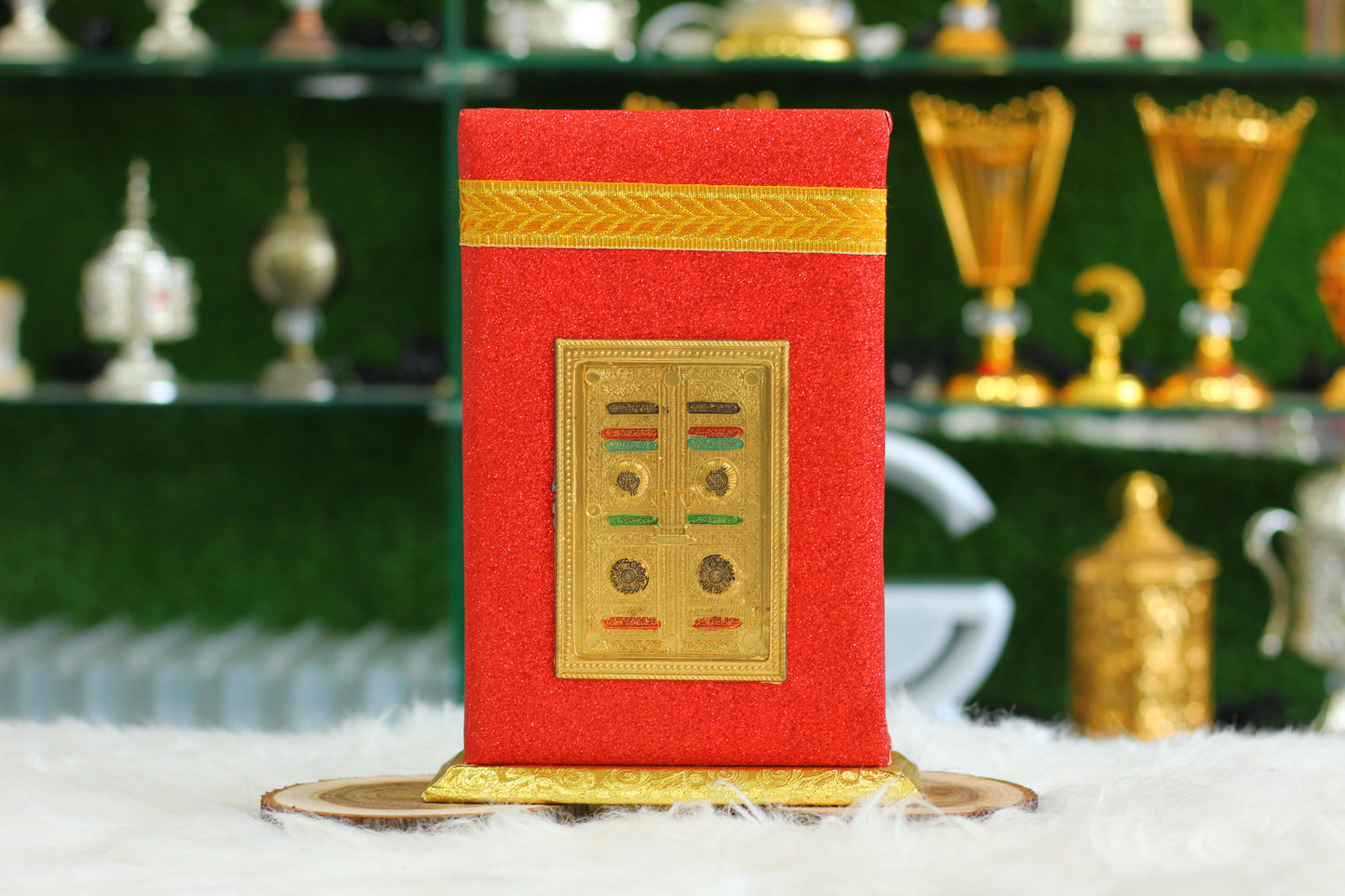 Red Glitter Kaba Design Quran - A Beautiful & Spiritual Companion