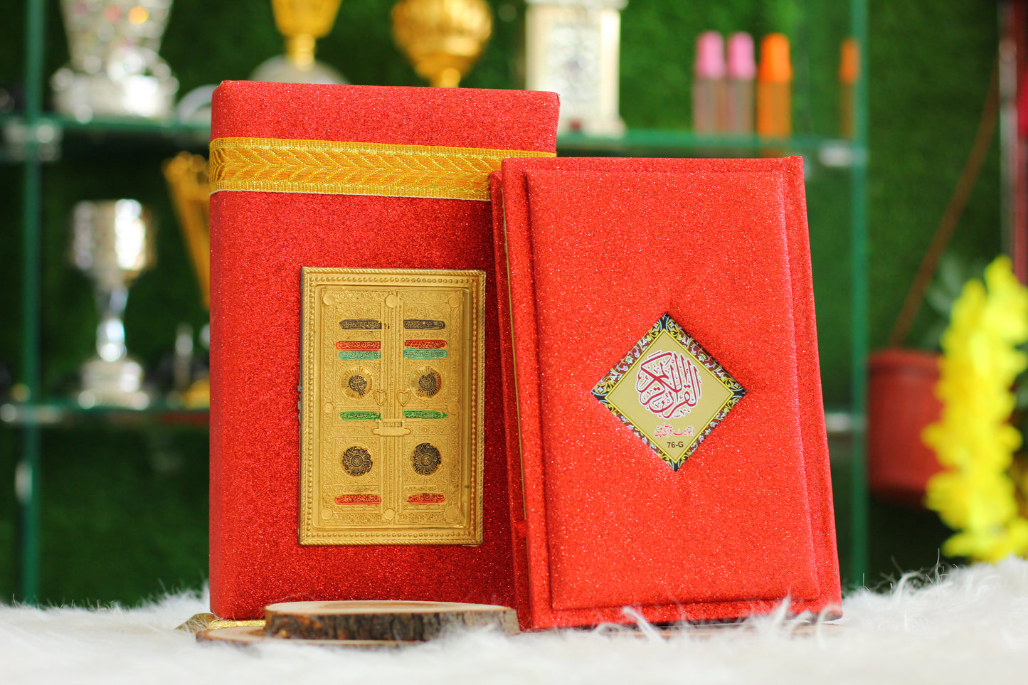 Red Glitter Kaba Design Quran - A Beautiful & Spiritual Companion
