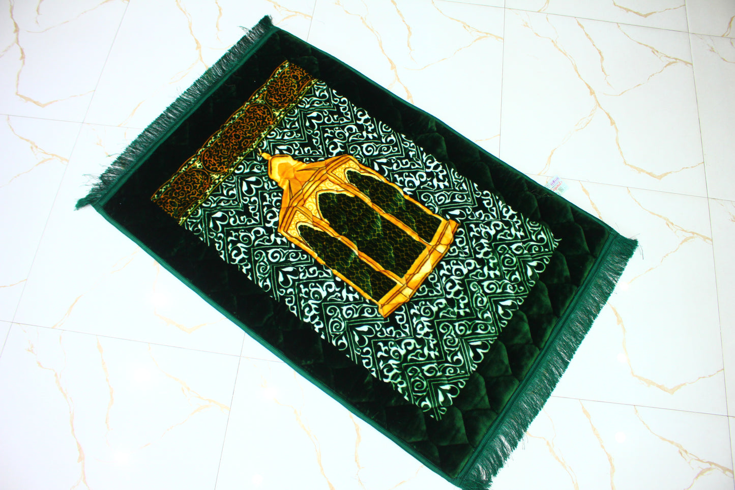 Mukaam e Ibrahim Design Foam and velvet Prayer Mat - Jaynamaz
