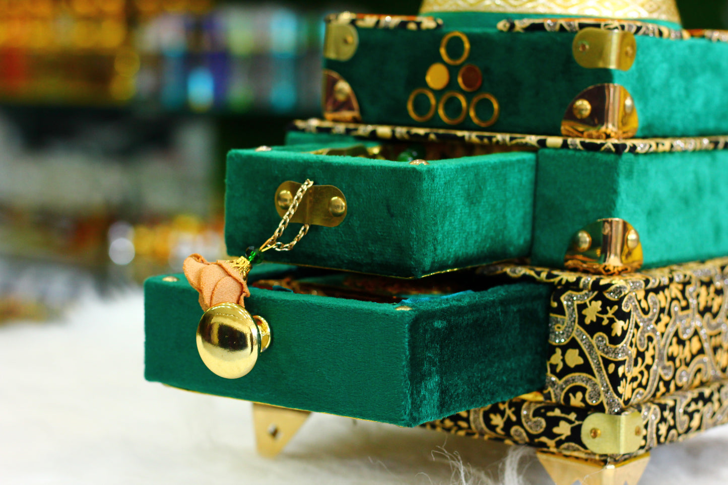 Green Gumbad Box Quran with Tasbih - A Sacred Package for Your Spiritual Growth