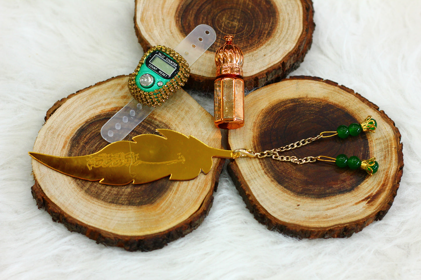 Green Quran Pak with Box, Counter, and Tasbih - A Sacred Package for Your Spiritual Growth