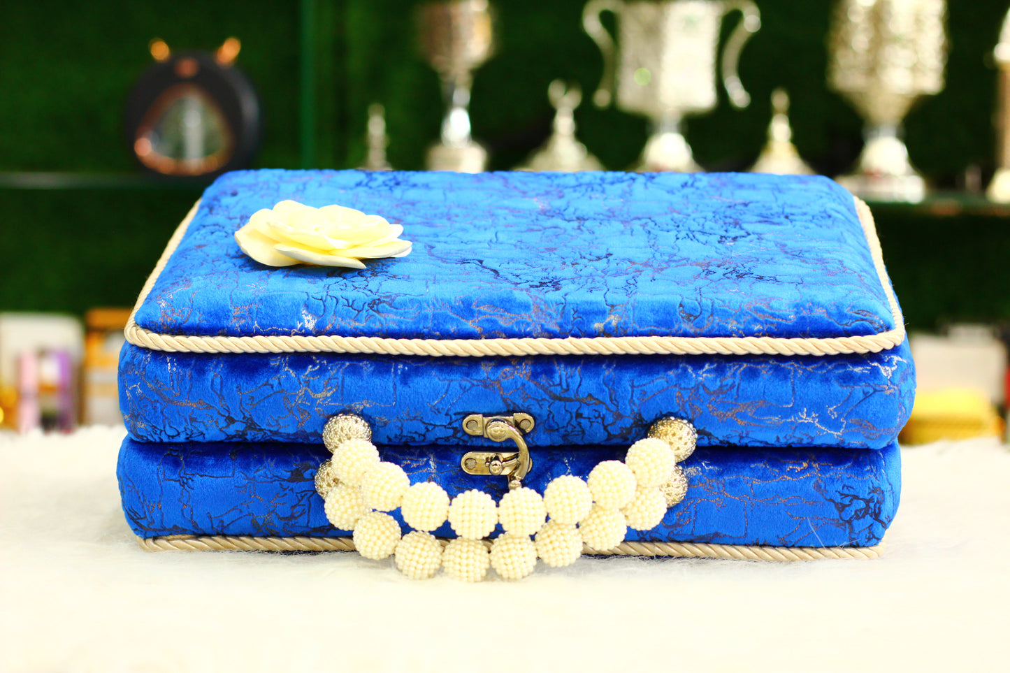 Blue Lightning Print Briefcase Box Quran - A Stylish and Functional Way to Carry Your Faith