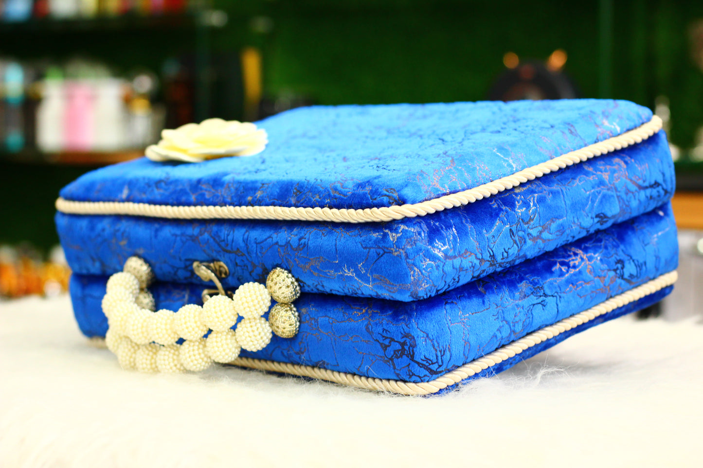 Blue Lightning Print Briefcase Box Quran - A Stylish and Functional Way to Carry Your Faith
