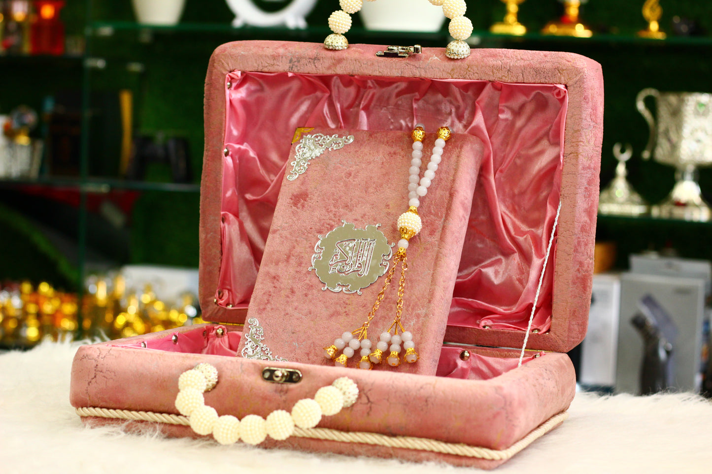 Pink Lightning Print Briefcase Box Quran A Sweet and Stylish Way to Carry Your Faith
