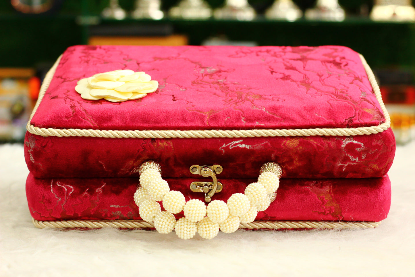 Mehroon Lightning Print Briefcase Box Quran A Unique and Exquisite Way to Carry Your Faith