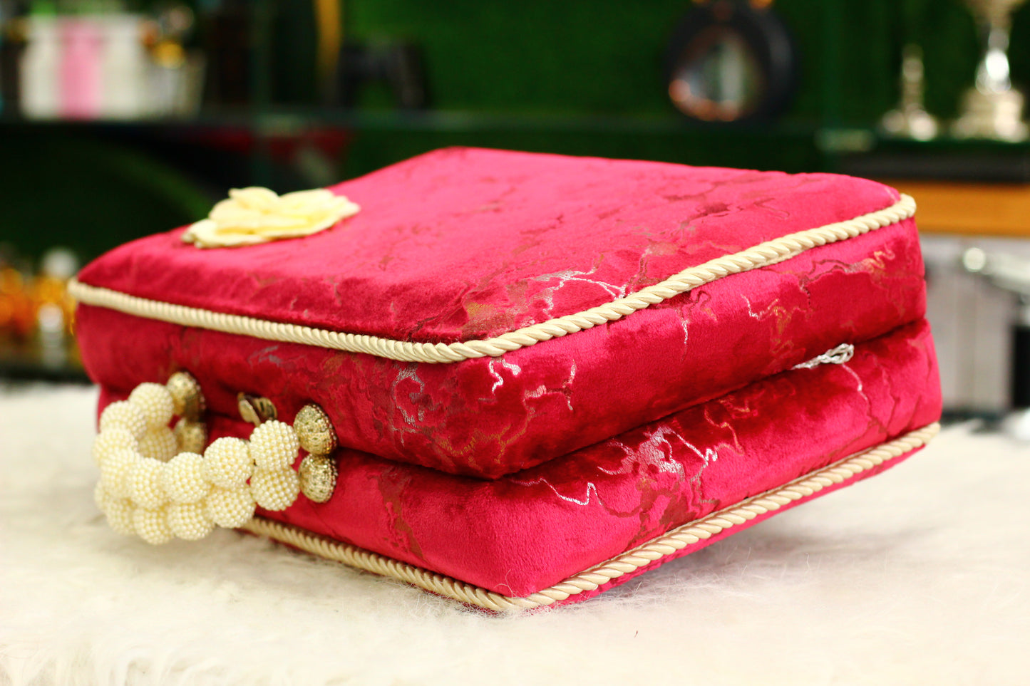 Mehroon Lightning Print Briefcase Box Quran A Unique and Exquisite Way to Carry Your Faith