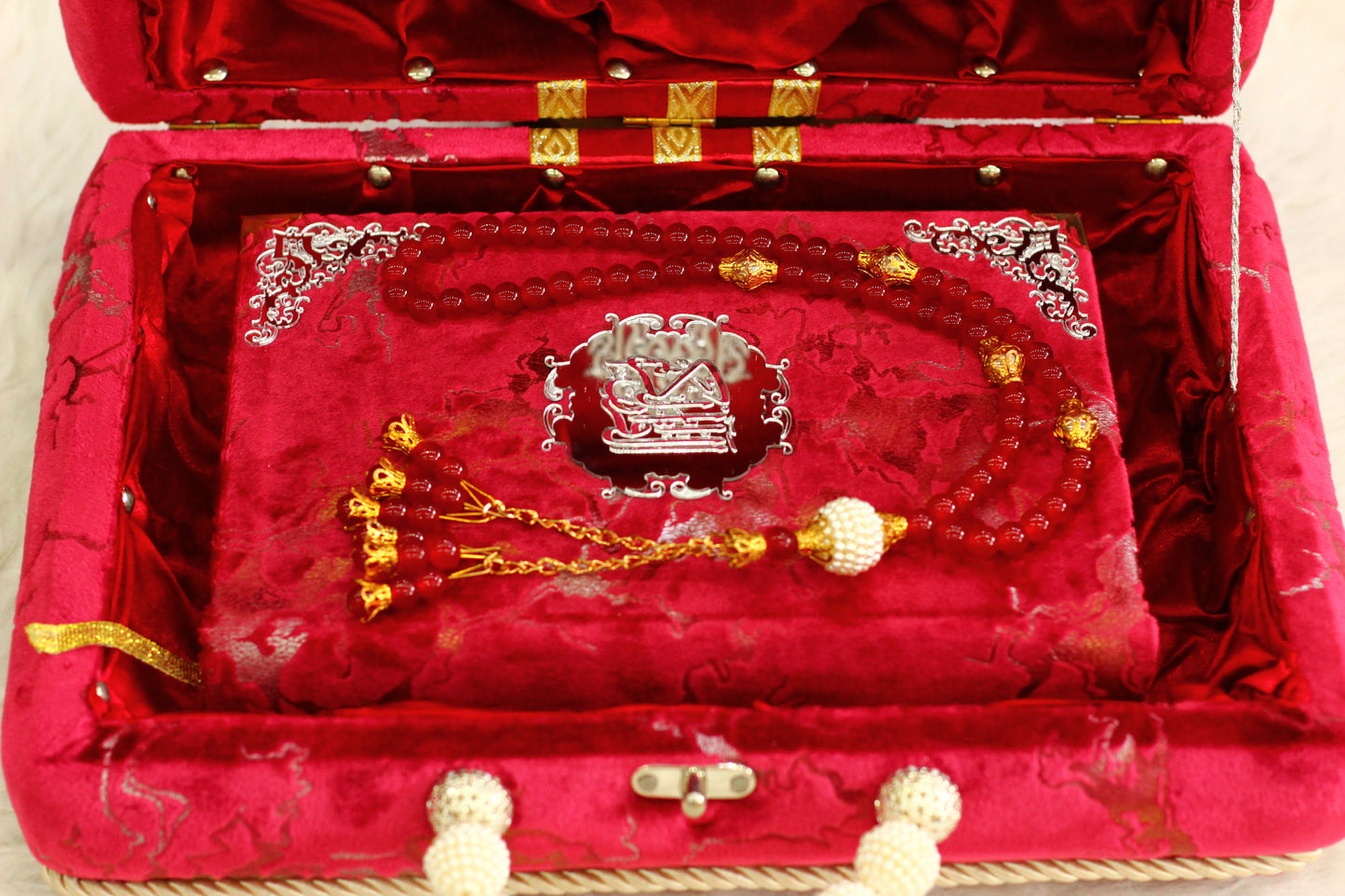 Mehroon Lightning Print Briefcase Box Quran A Unique and Exquisite Way to Carry Your Faith