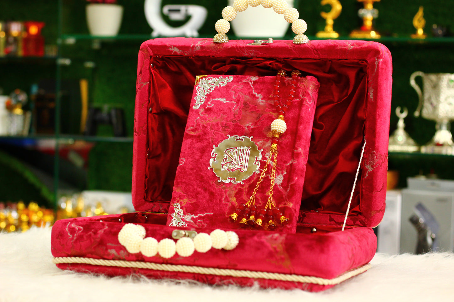 Mehroon Lightning Print Briefcase Box Quran A Unique and Exquisite Way to Carry Your Faith