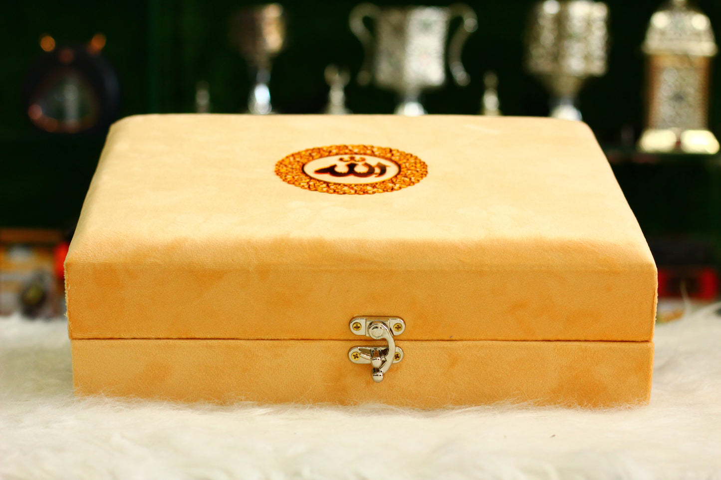 Peach Color Quran Pak with Box - A Soft and Serene Way to Carry Your Faith