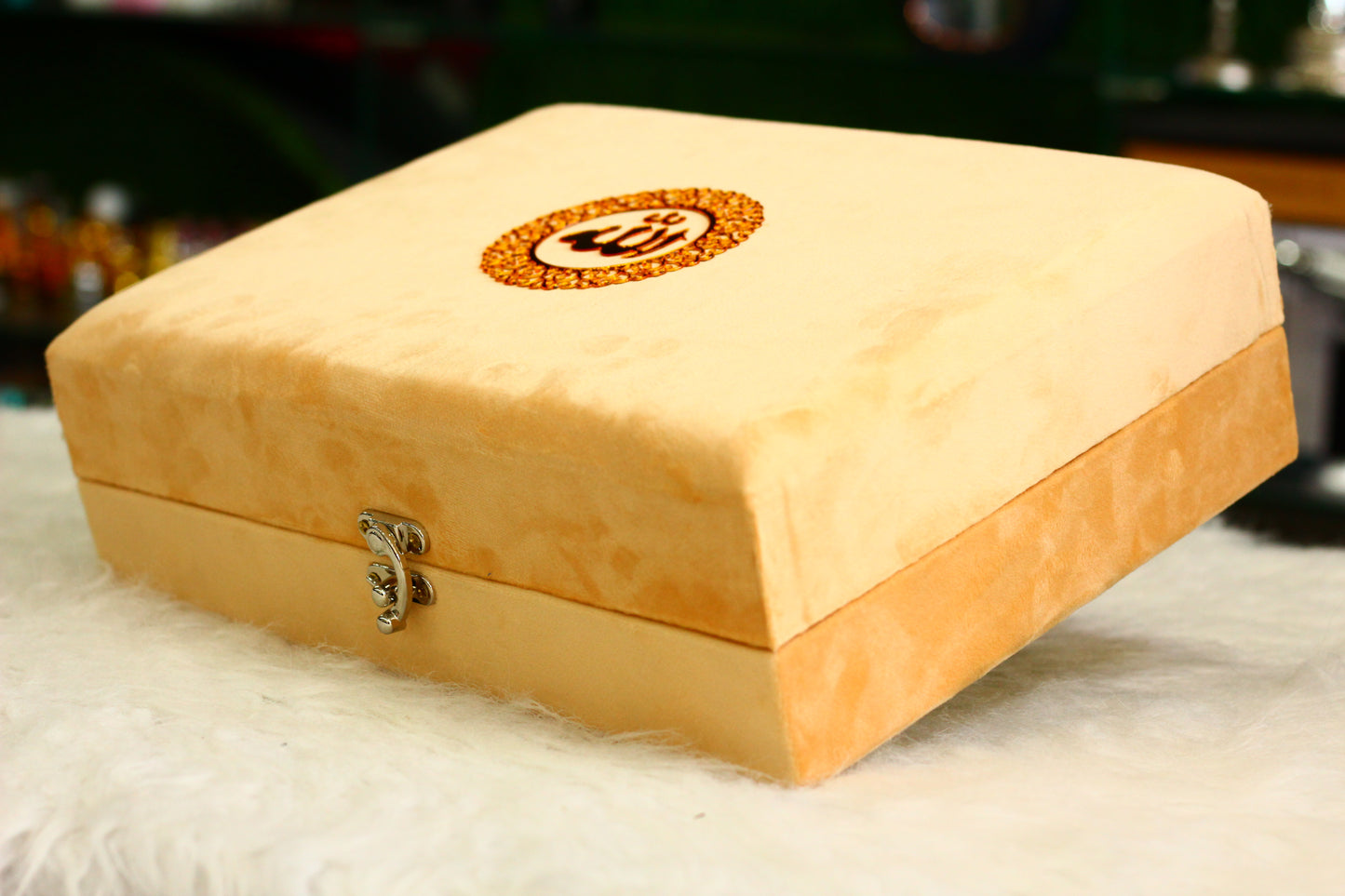 Peach Color Quran Pak with Box - A Soft and Serene Way to Carry Your Faith