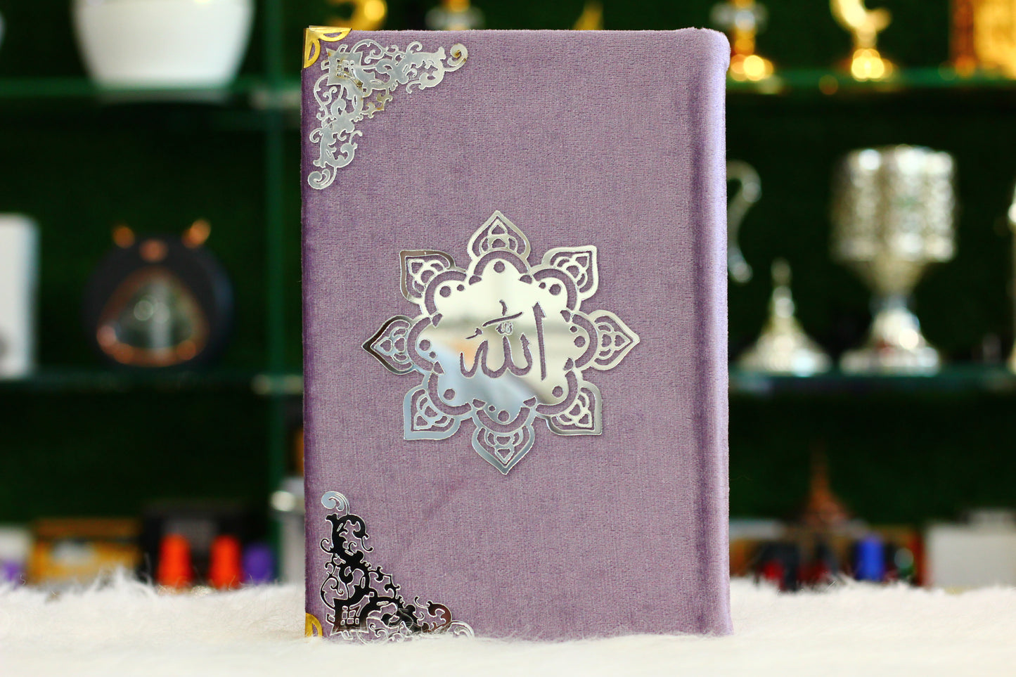 Purple Quran Pak with Fancy Box Silver Border - A Luxurious and Elegant Way to Treasure Your Faith