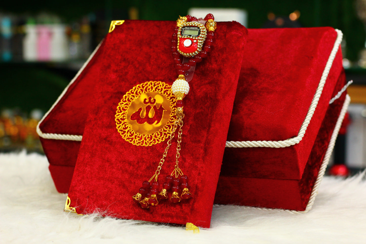 Red Quran Pak with Box and Tasbih Counter - A Complete and Elegant Way to Enhance Your Prayer