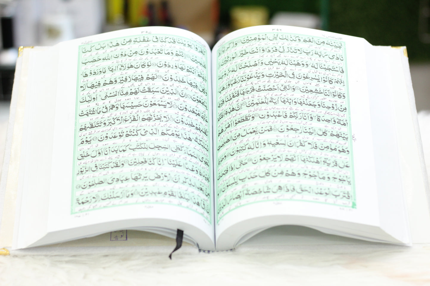 White Acrylic Box Quran Pak with Rehal, Tasbih, and Counter