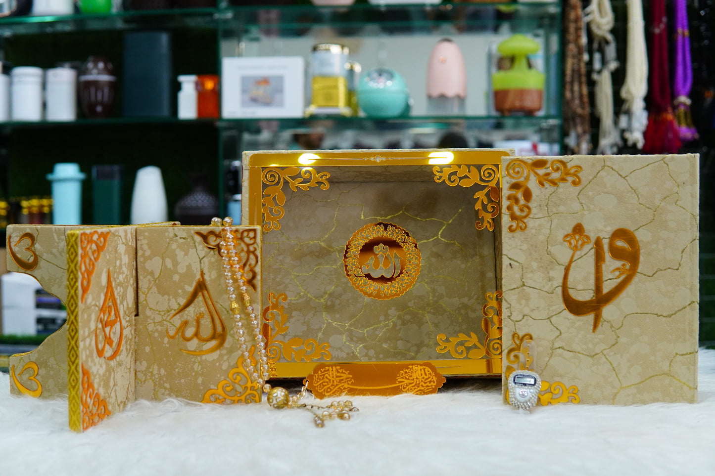 Skin Texture Acrylic  Quran Pak Set with Jaynamaz