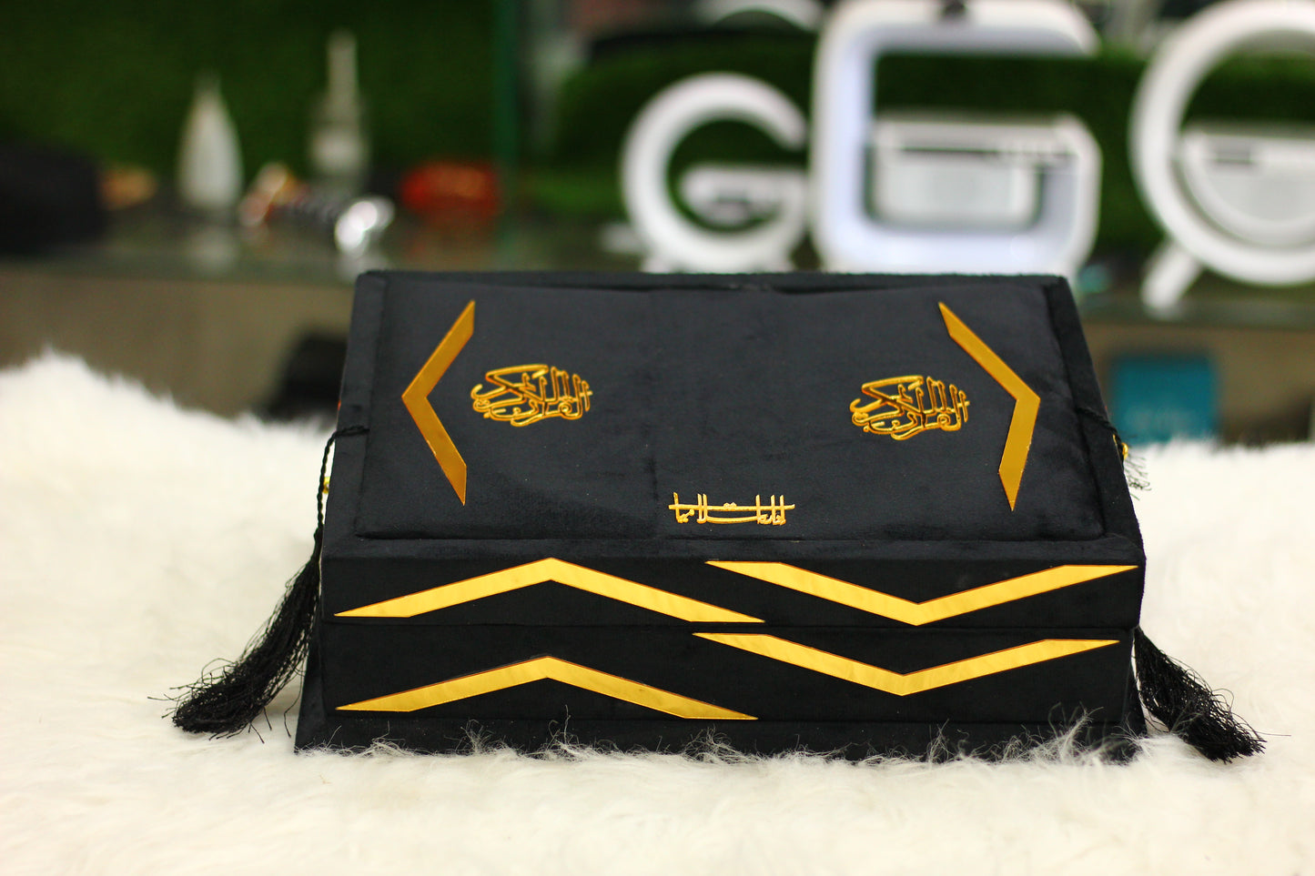 Black Quran with Tasbeeh, Attar, and Box - Premium Edition