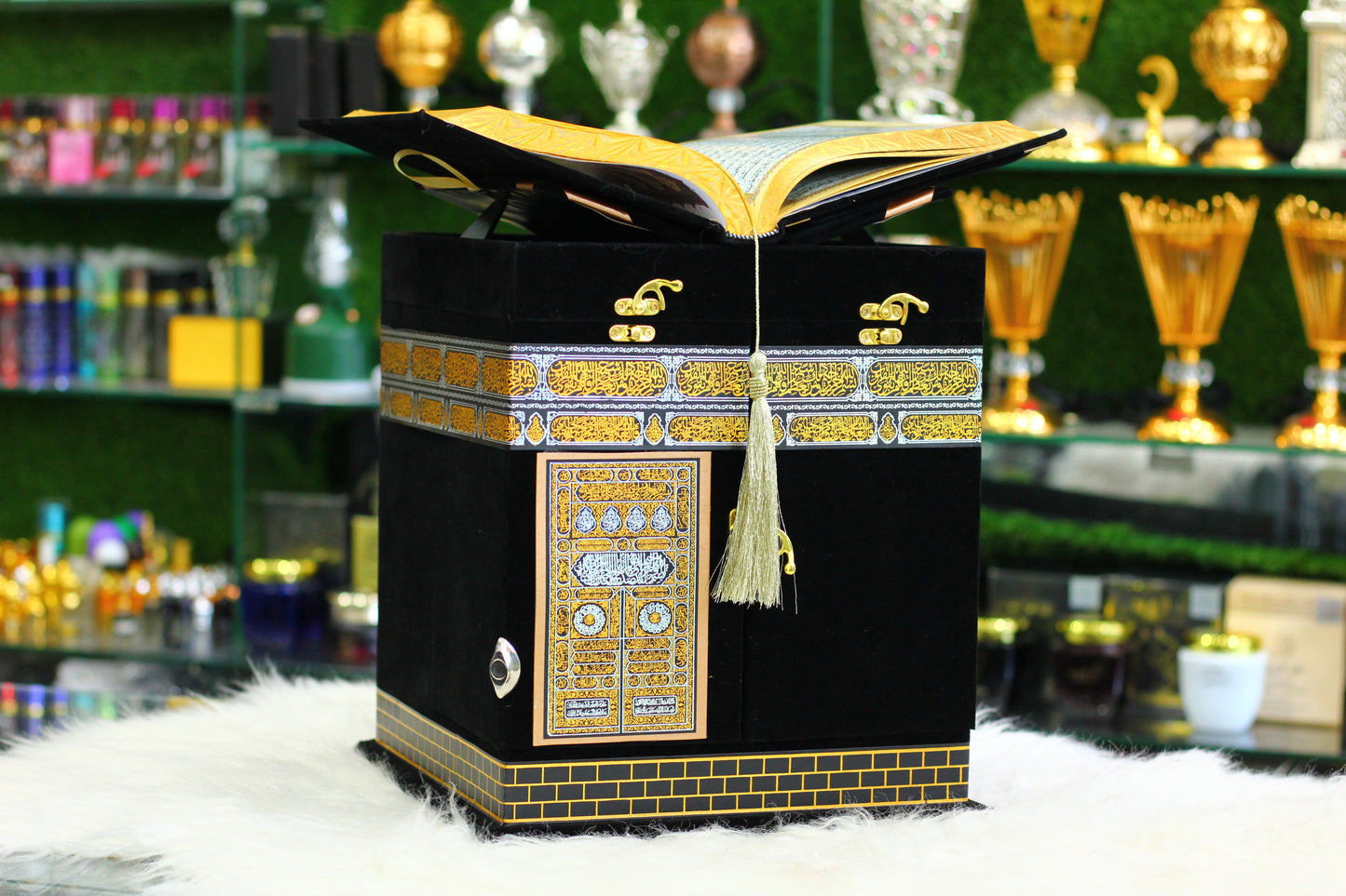 Black Khana Kaba Design Quran Pak with Box - A Luxurious & Sacred Gift