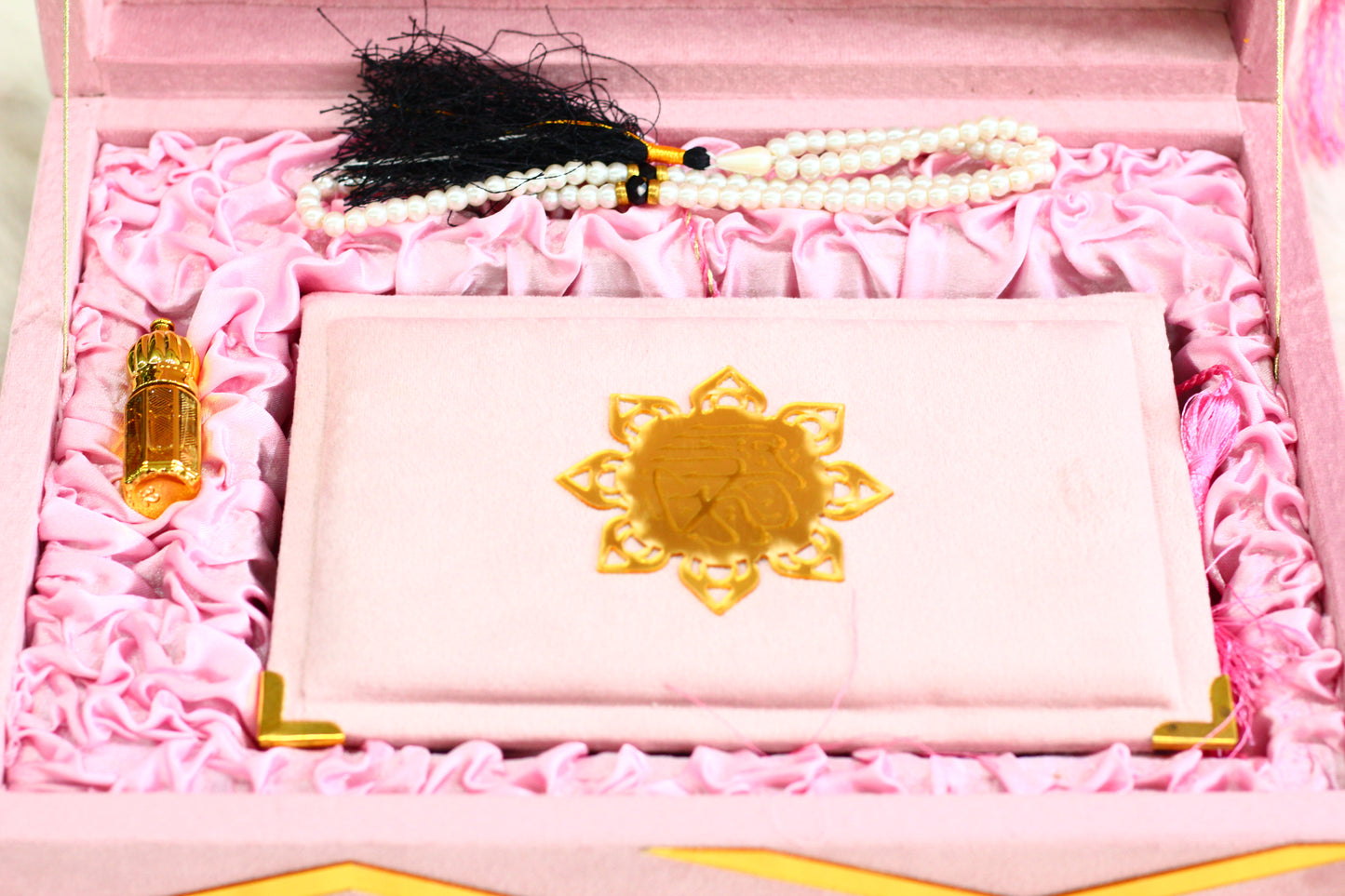 Pink Velvet Quran with Velvet Box - Royal Edition