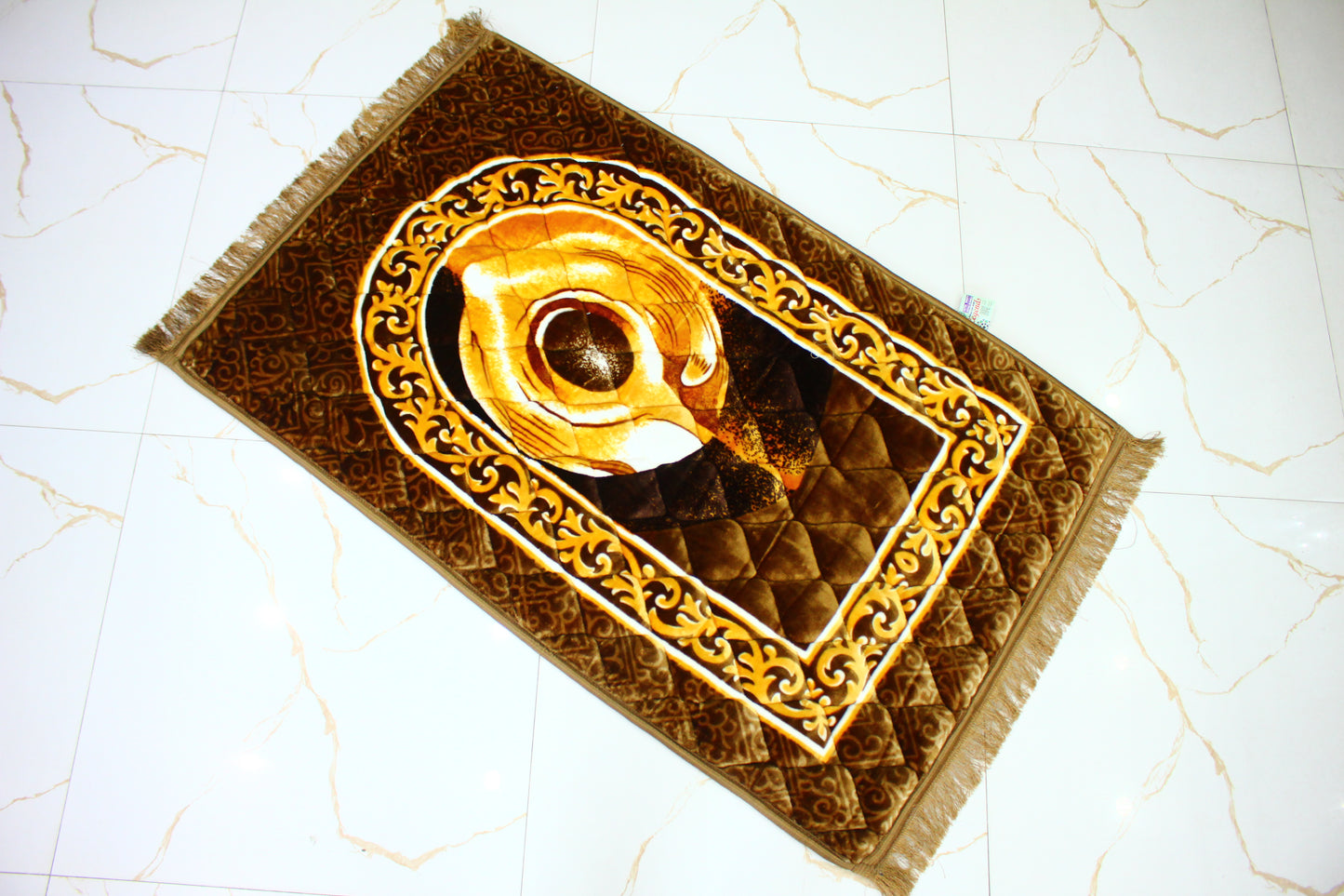 Hijra Aswad Design Foam and velvet Prayer Mat - Jaynamaz