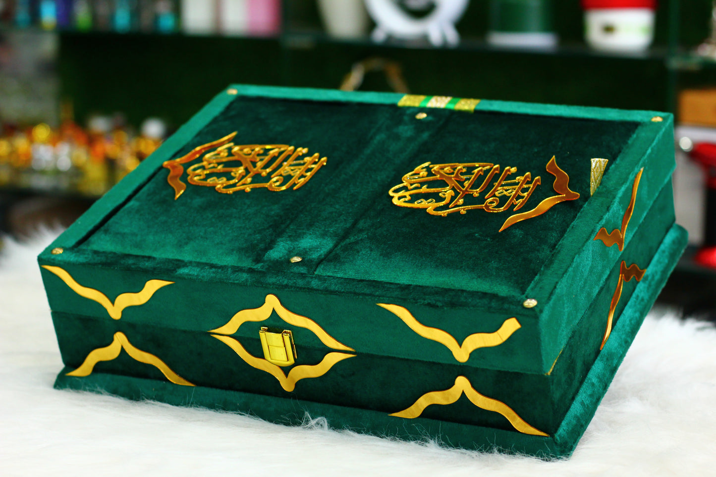 Green Quran Pak with Box, Counter, and Tasbih - A Sacred Package for Your Spiritual Growth