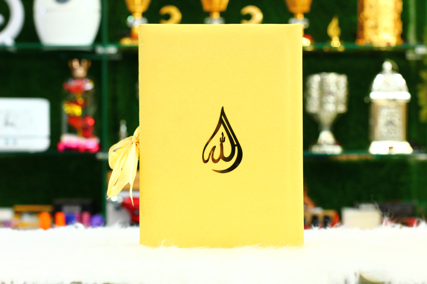 Yellow Quran Pak with Ribbon Box and Fragrance Pages