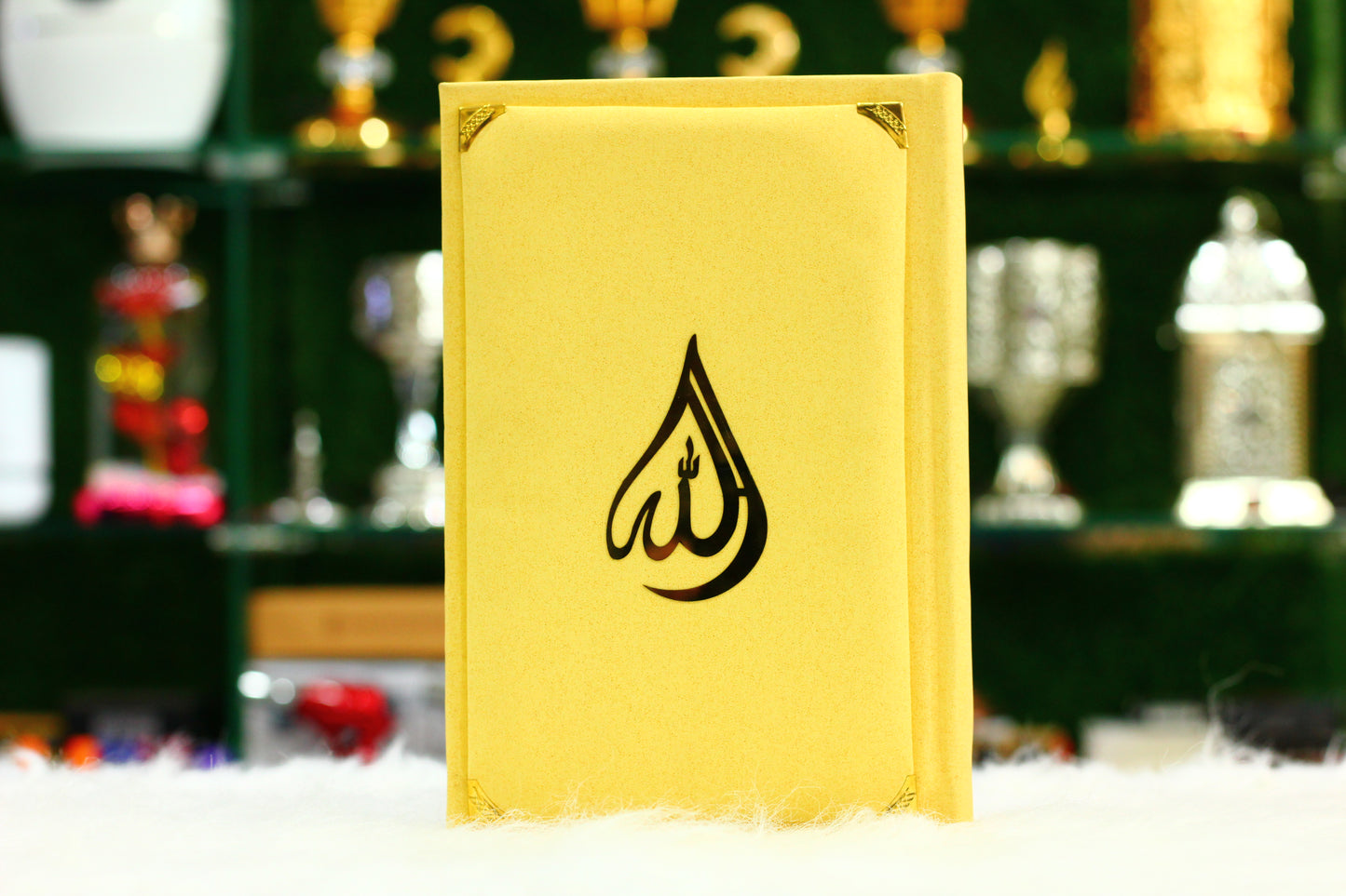 Yellow Quran Pak with Ribbon Box and Fragrance Pages