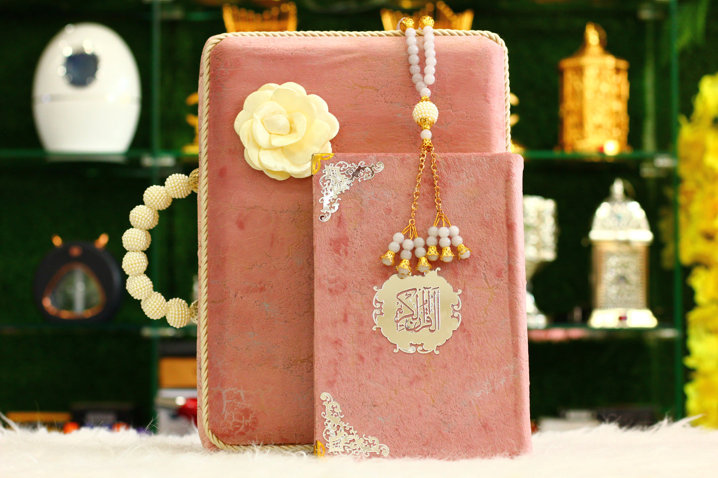 Pink Lightning Print Briefcase Box Quran  A Sweet and Stylish Way to Carry Your Faith