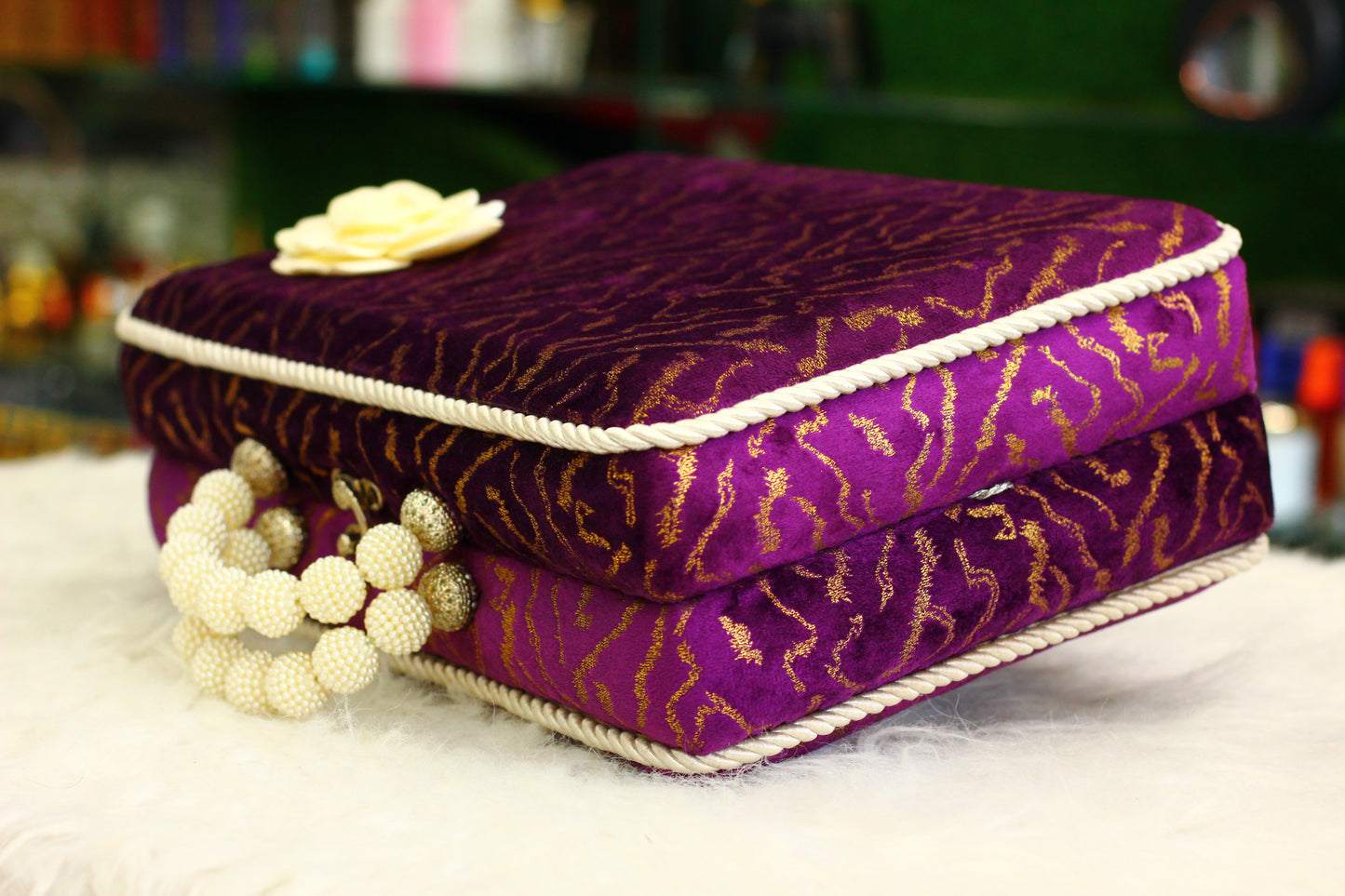 Purple Lightning Print Briefcase Box Quran - A Sweet and Stylish Way to Carry Your Faith