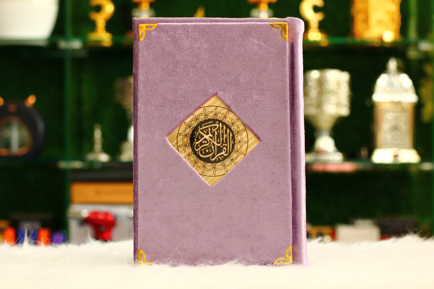 Purple Quran Pak with Fancy Box Golden Border - A Luxurious and Elegant Way to Treasure Your Faith