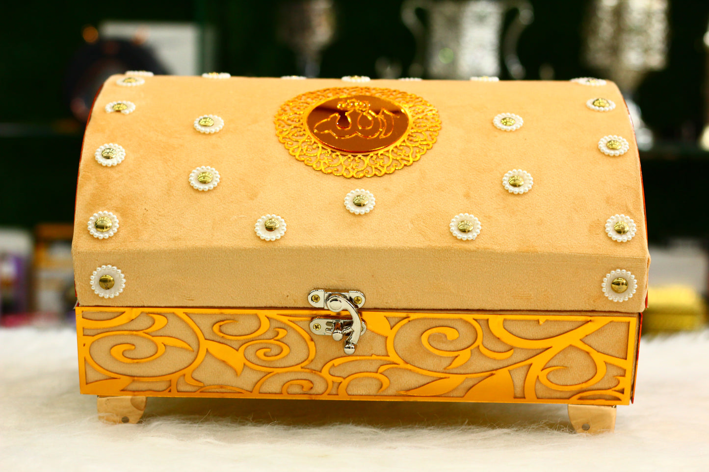 Peach Color Fancy Box Quran Pak - A Delightful and Elegant Way to Treasure Your Faith