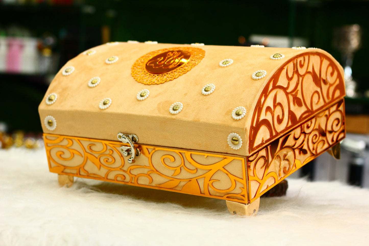 Peach Color Fancy Box Quran Pak - A Delightful and Elegant Way to Treasure Your Faith