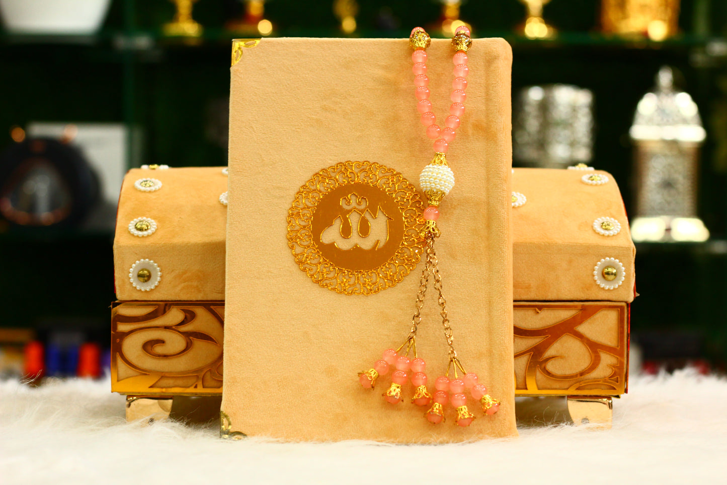 Peach Color Fancy Box Quran Pak - A Delightful and Elegant Way to Treasure Your Faith