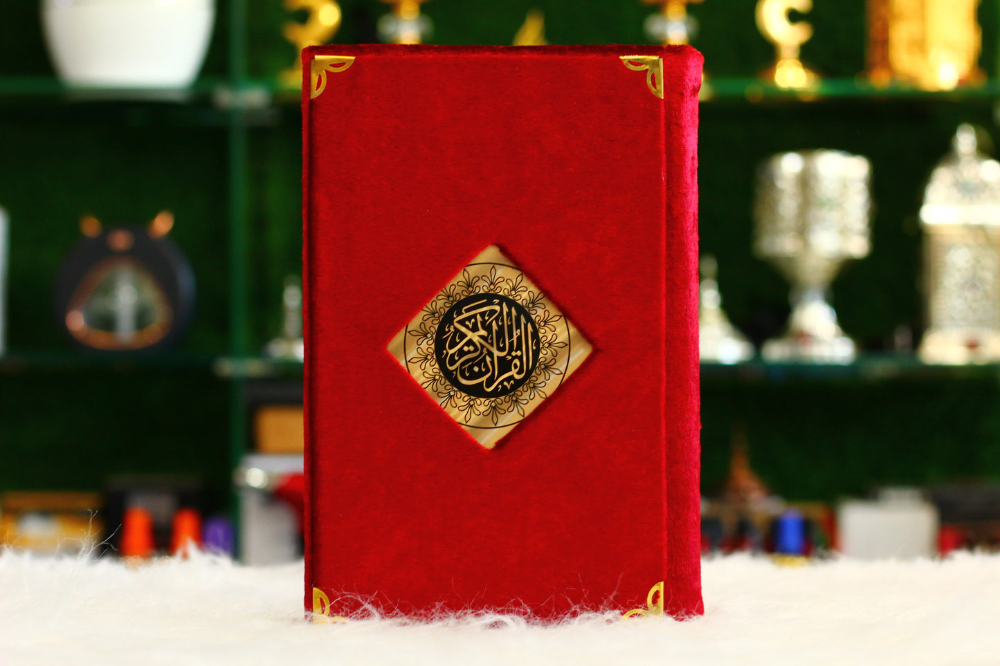 Red Quran Pak with Fancy Box Golden Border - A Luxurious and Elegant Way to Treasure Your Faith