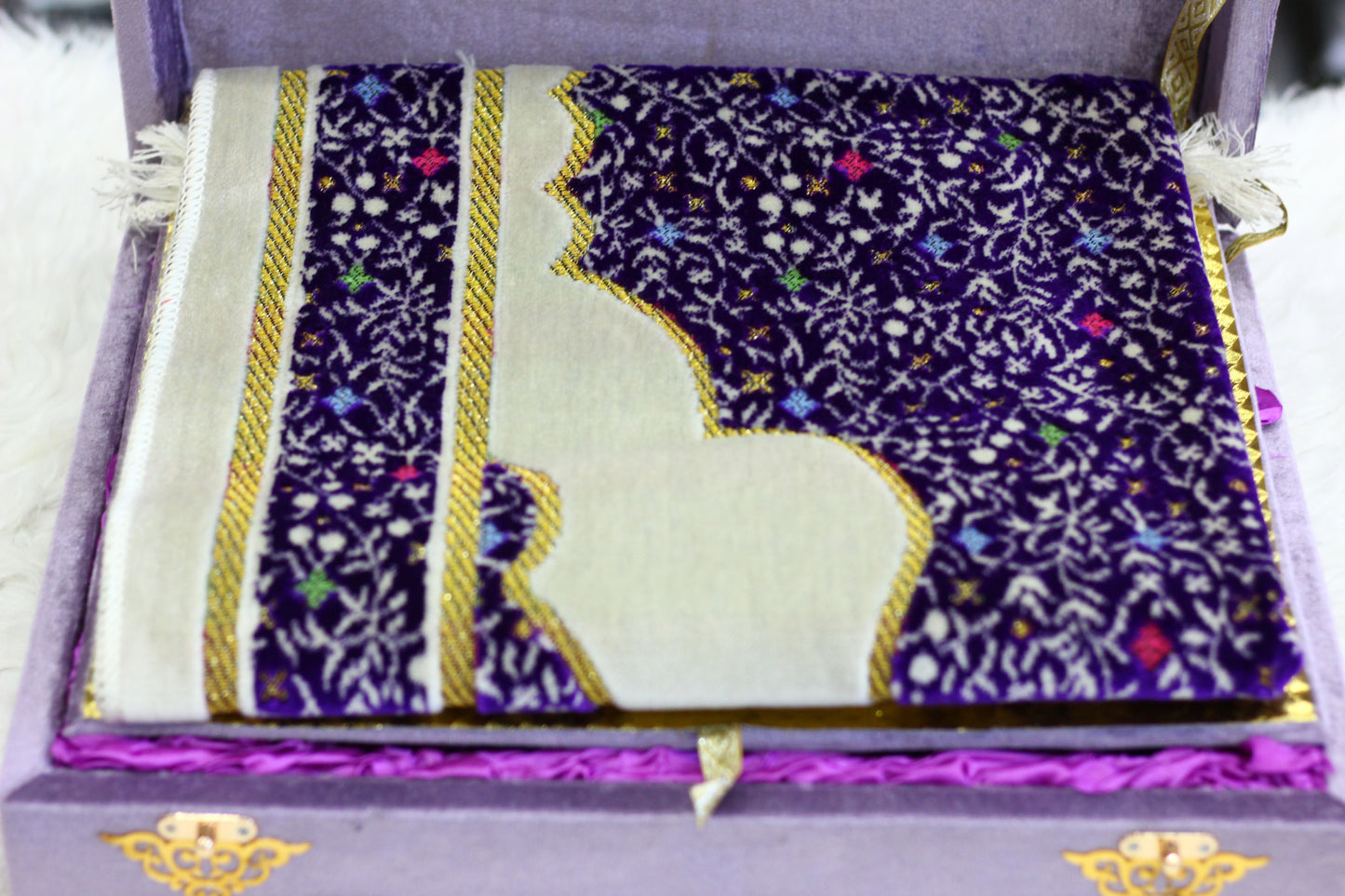 Purple Bridal Quran Pak Set with Jaynamaz - Premium Edition