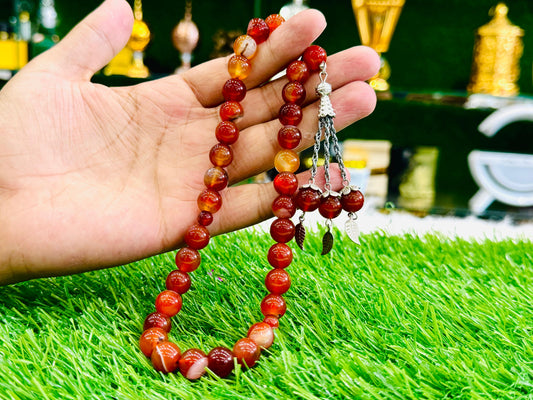 Natural Stone Yehmni Aqeeq Tasbeeh 33 Beads: A Sacred Companion