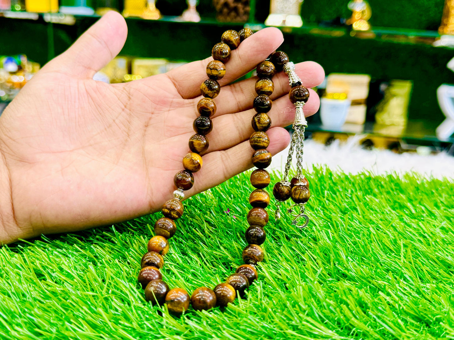 Natural Stone Tiger Eye Tasbeeh 33 Beads - A Spiritual Companion